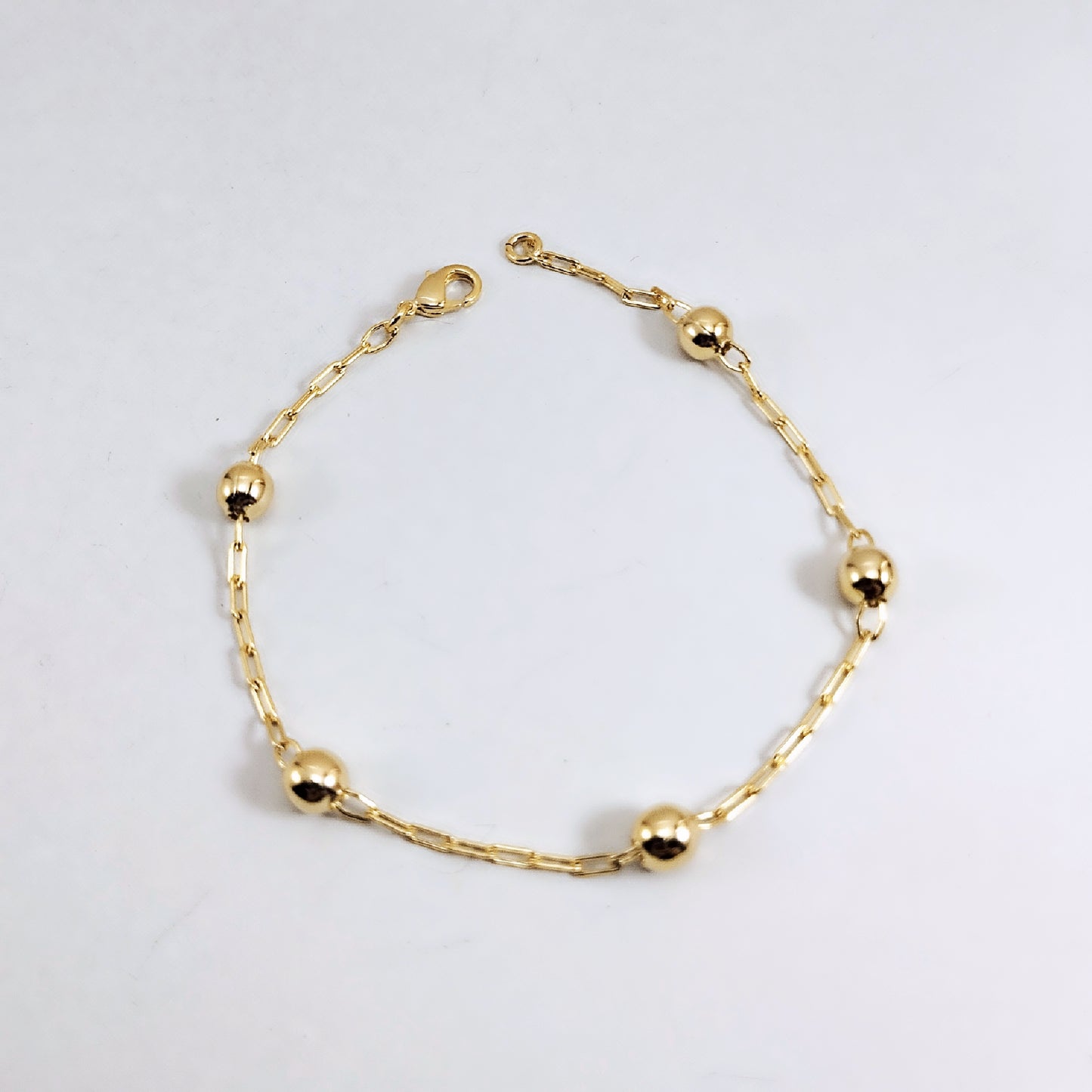 Pulseira Elos Iguais e Bolinhas