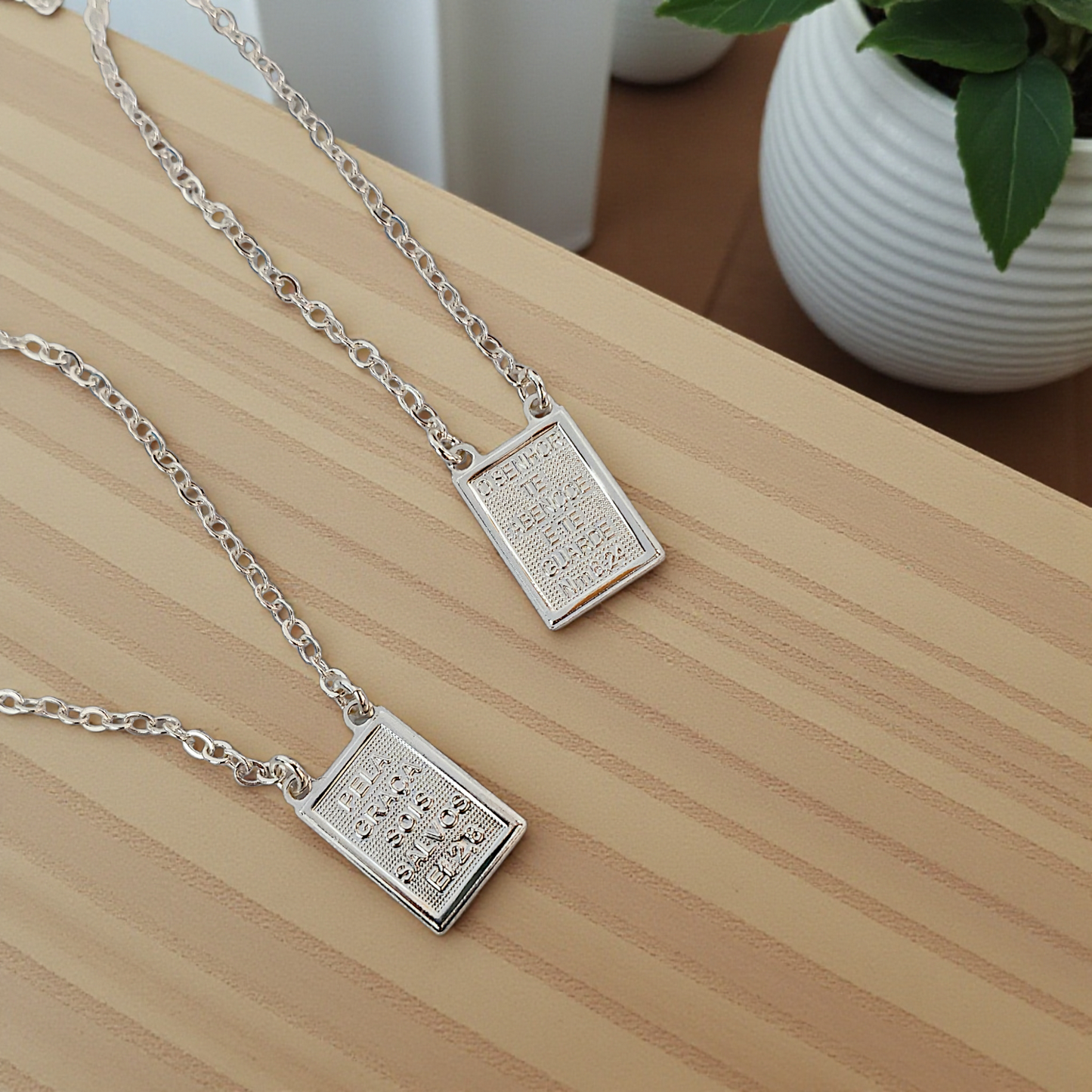 Colar Escapulário Versículo Prata 925