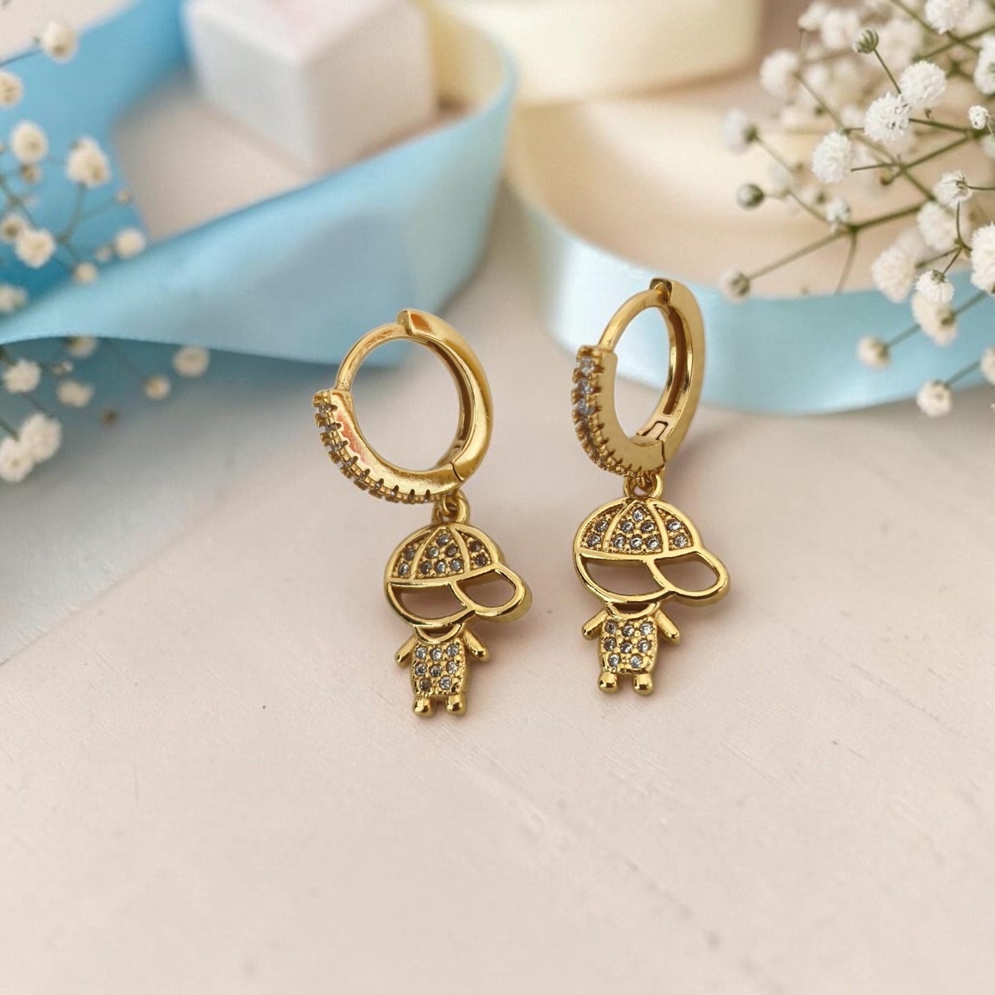 Brinco Argolinha Filhos - Menino Microzircônias