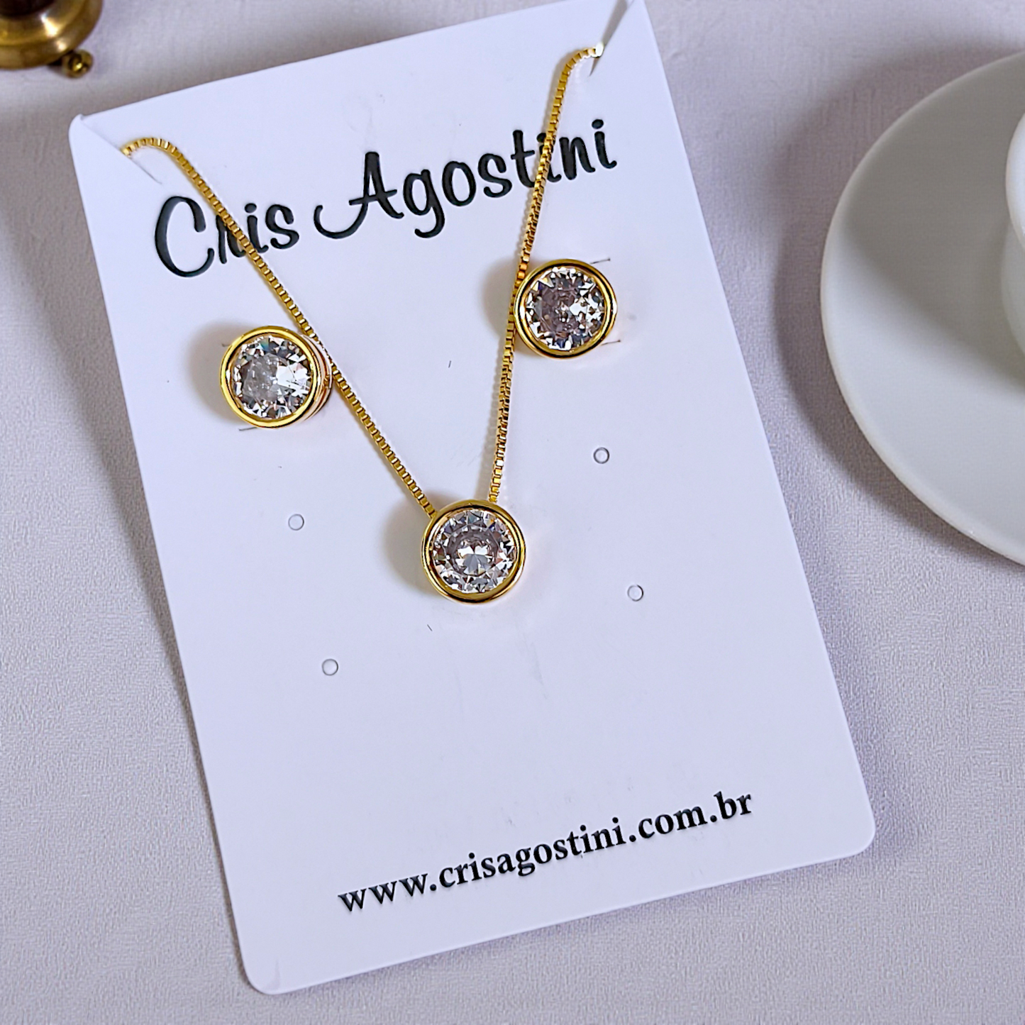 Conjunto Ponto de Luz Caixa Redonda 8mm