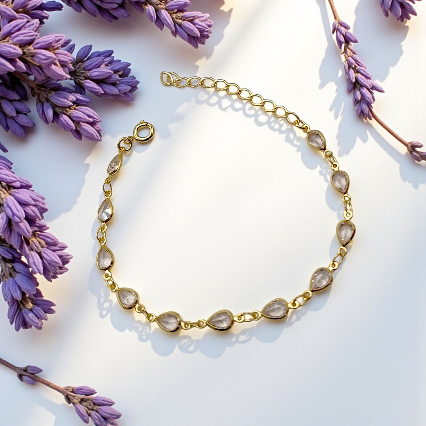 Pulseira Delicada Gotas Zircônias
