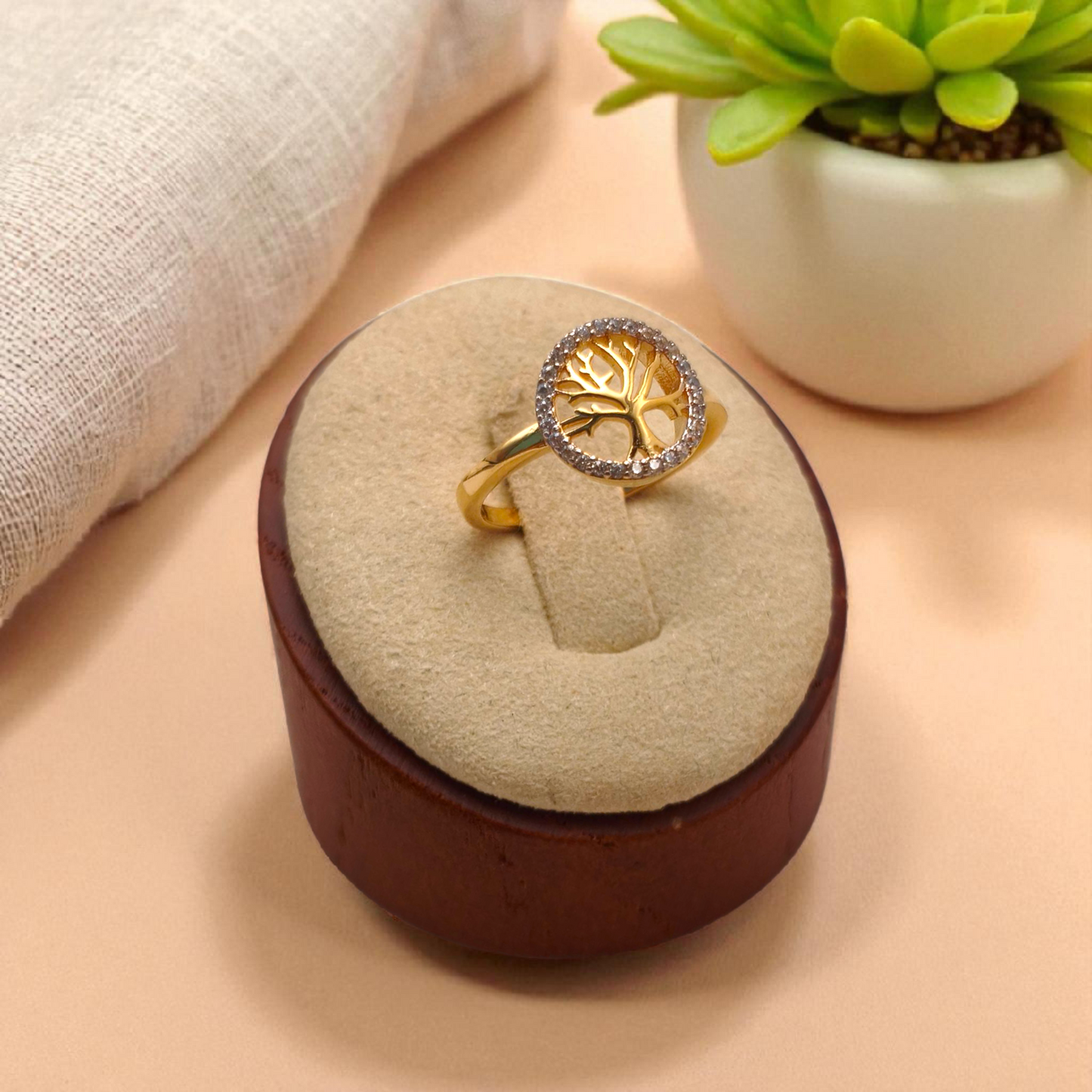 Anel Árvore da Vida Contorno Microzircônias