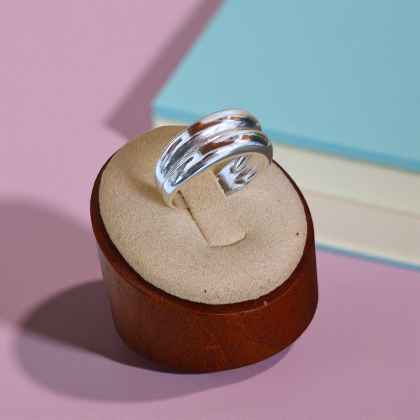 Anel Largo Tubo Duplo Abaulado