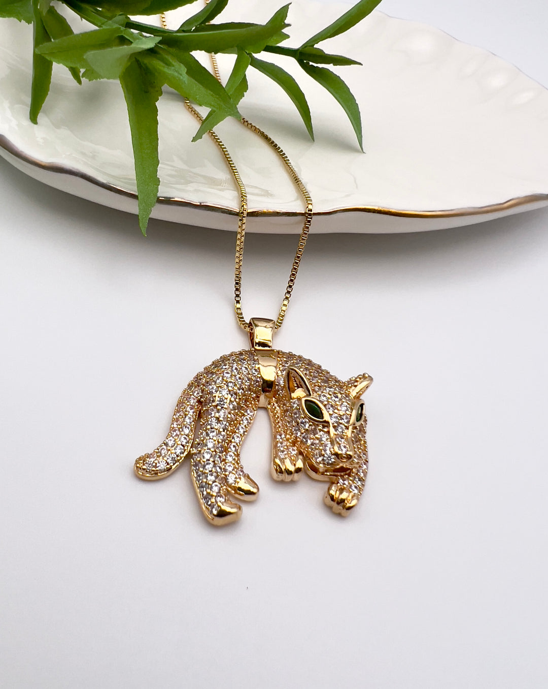 Colar Pantera Inteira Microzircônias