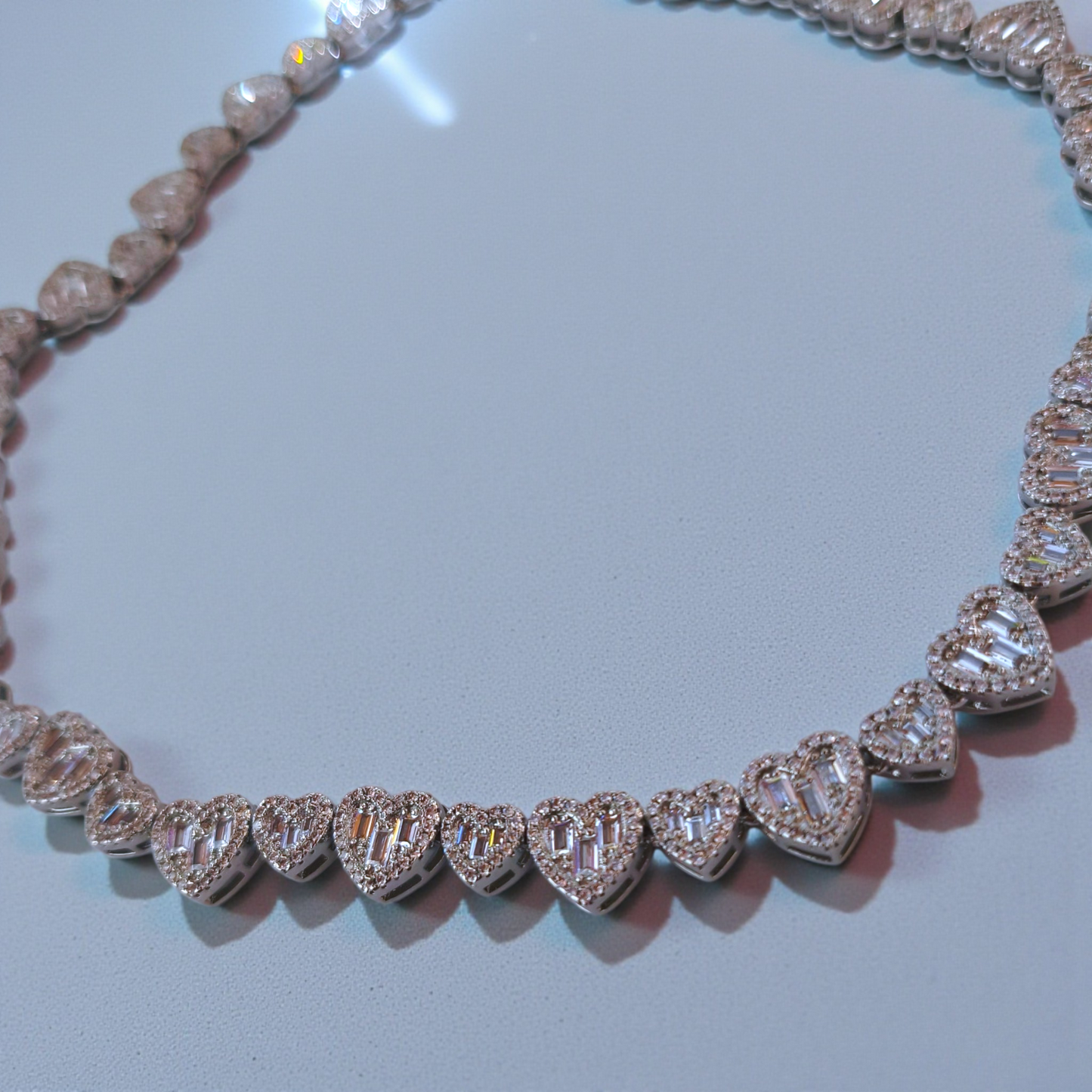 Colar Corações Zircônia Diamond Alta Joalheria