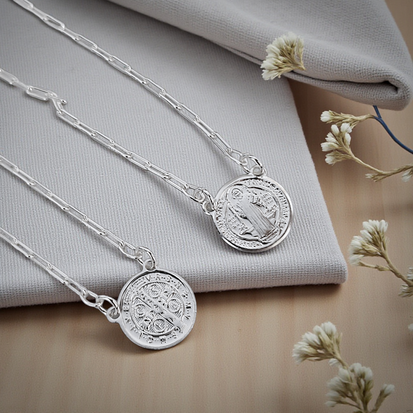 Colar Escapulário São Bento 6mm Carter Prata 925