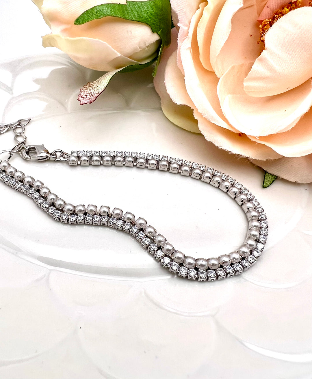 Pulseira Perolinhas e Zircônias