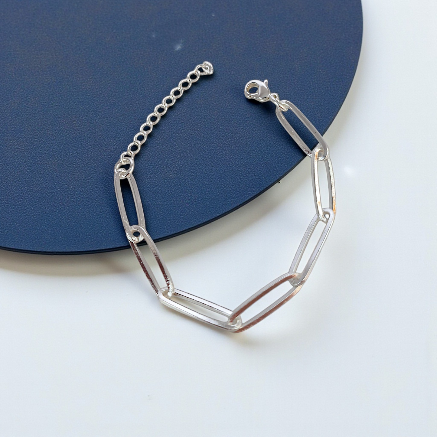 Pulseira Elos Longos Grandes Prata 925