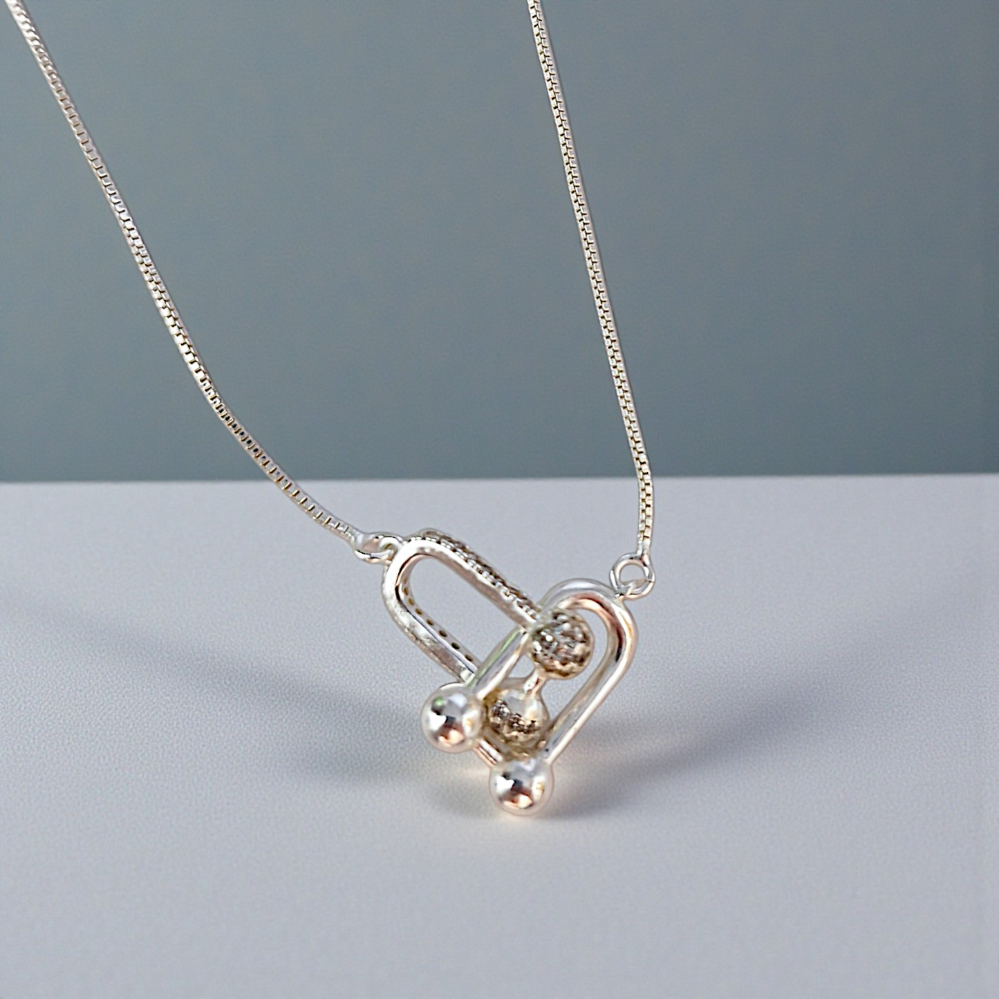 Colar 2 Elos Tiffy Microzircônias Prata 925