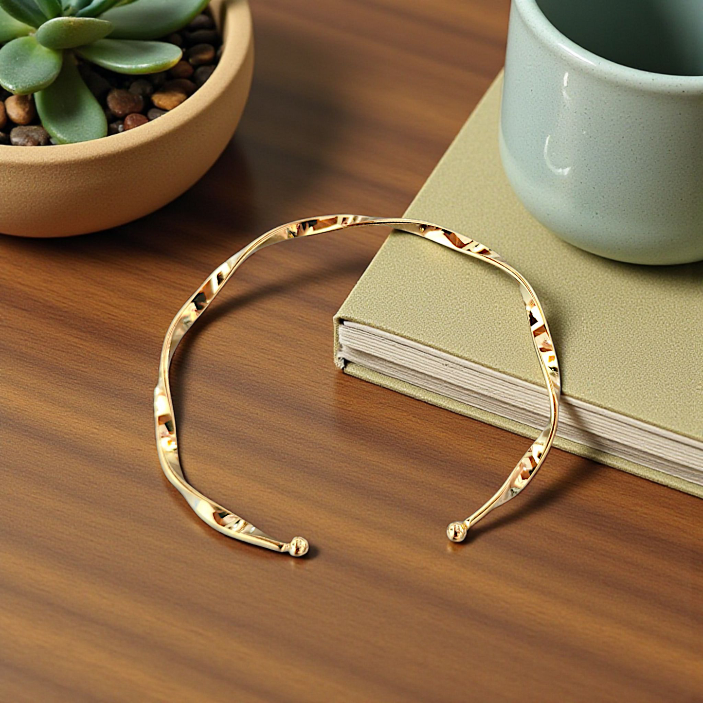 Bracelete Aro Fino Torcido