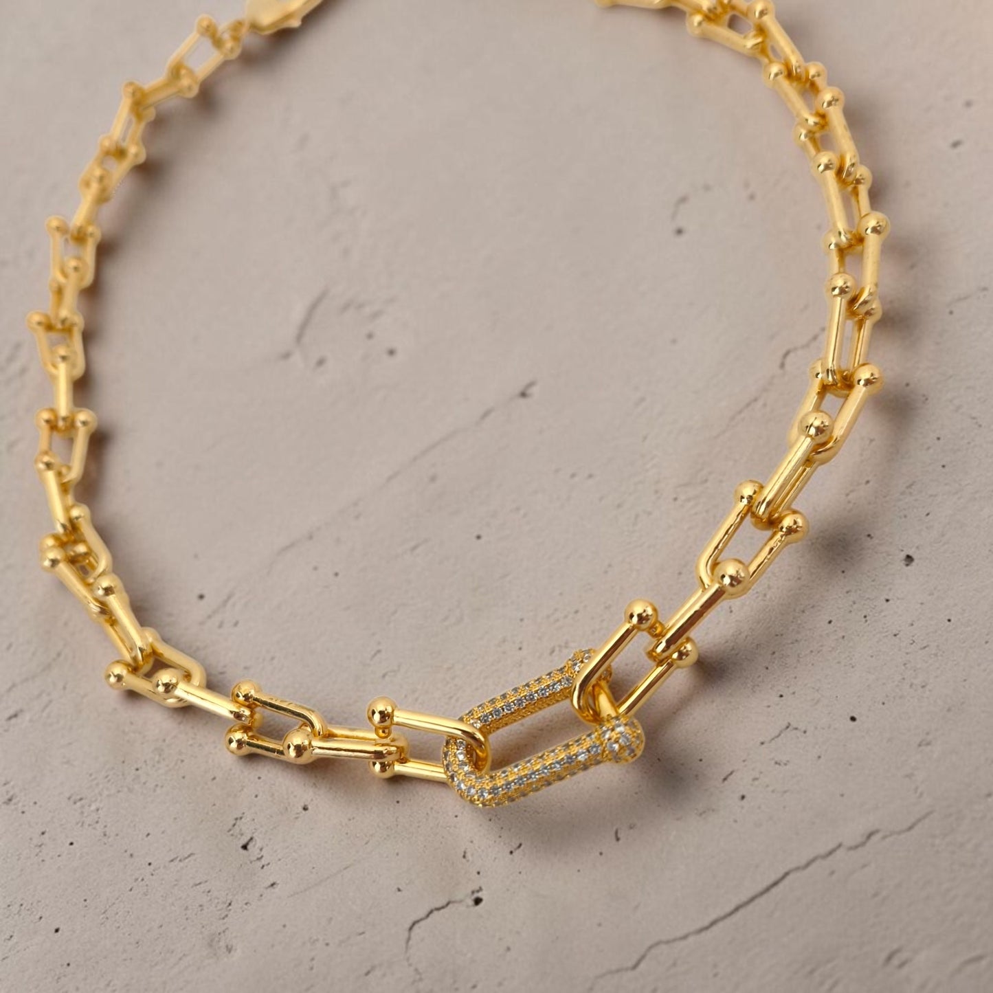 Colar Choker Elos Tiffy 10mm Detalhe Microzircônias