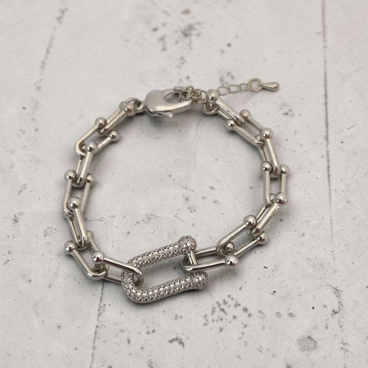 Pulseira Elos Tiffy 10mm Detalhe Microzircônias