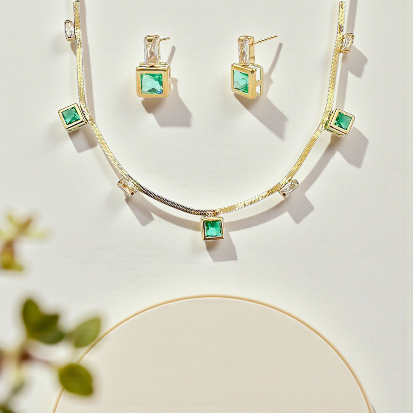 Conjunto Fita Zircônias Quadradas Caixa