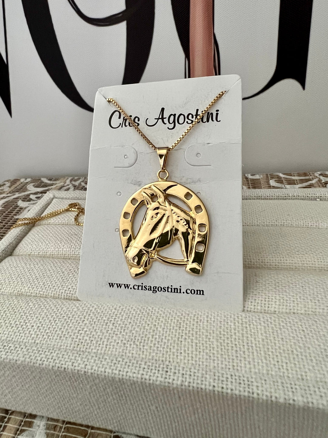 Colar Longo Pingente Cavalo