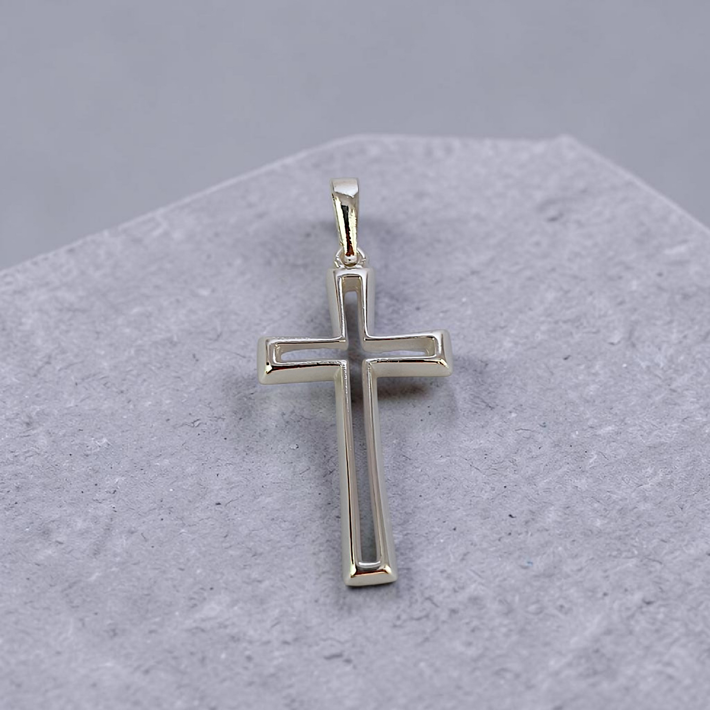 Pingente Crucifixo Vazado 40x20mm Prata 925