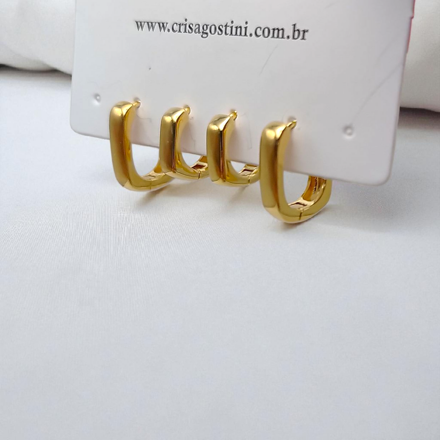 Brinco Dupla Argolinhas Retangulares