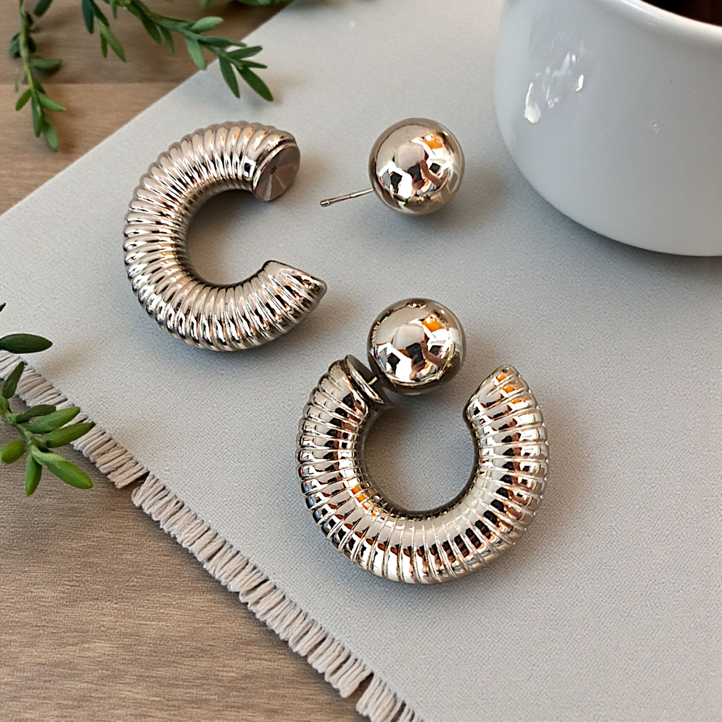 Brinco Argola Caracol Esfera