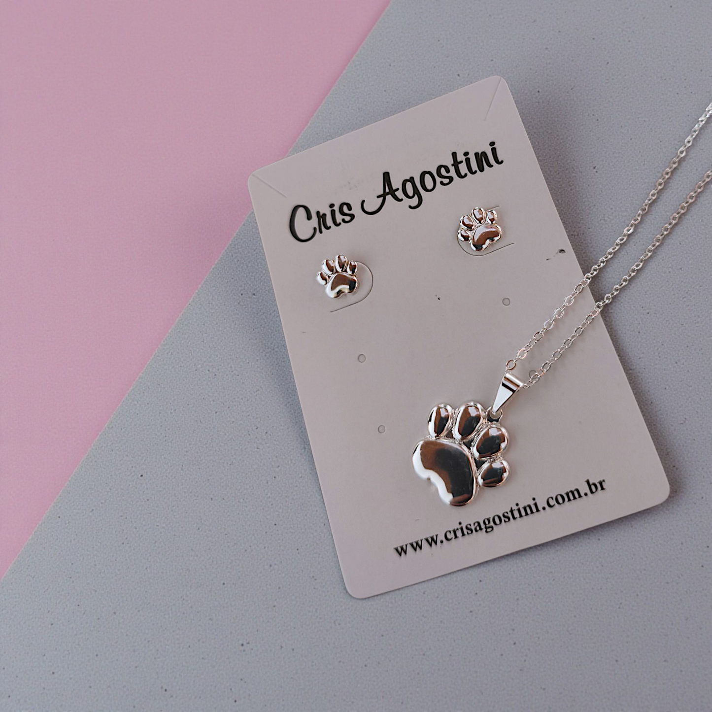 Conjunto Infantil Patinhas Prata 925