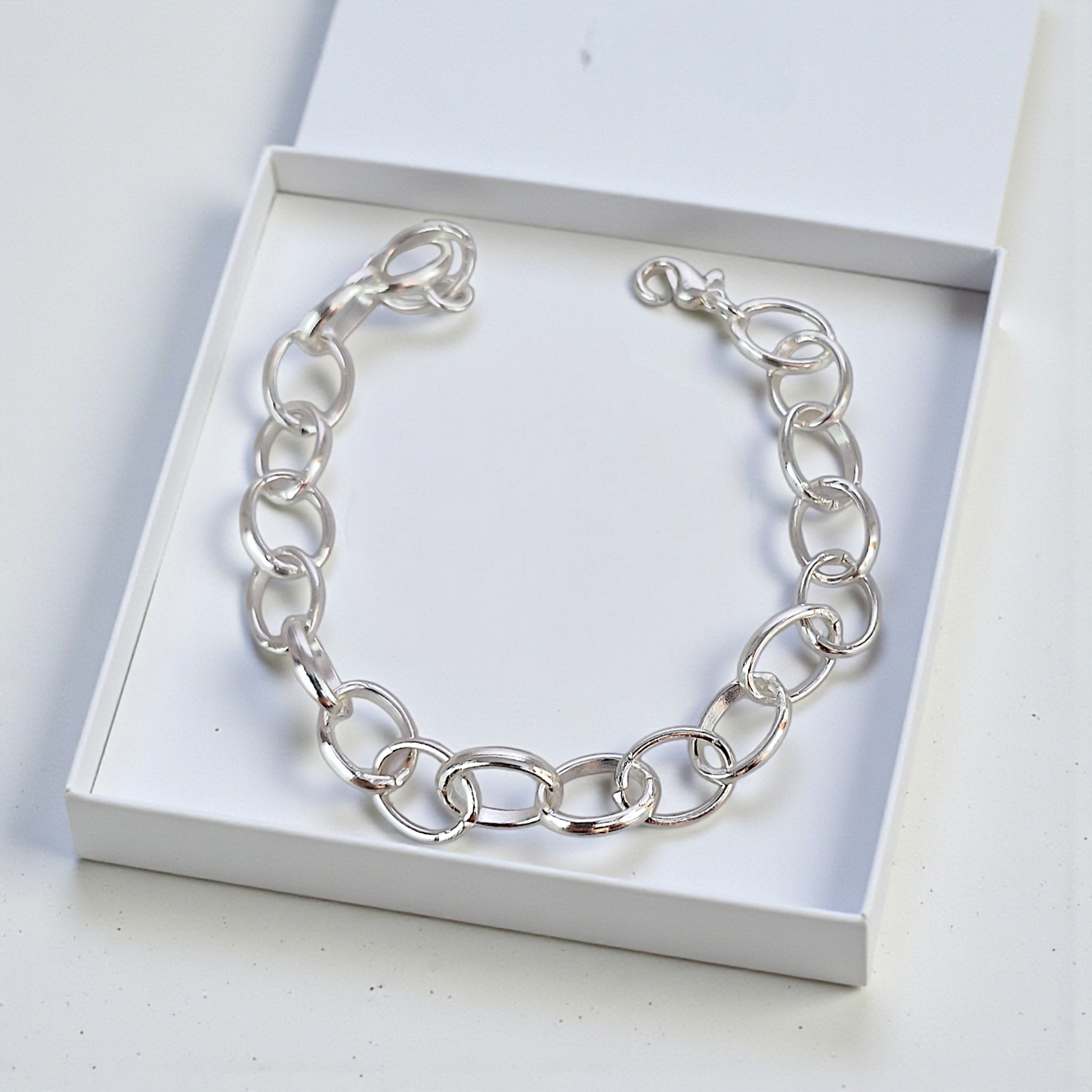 Pulseira Elo Português 8mm Prata 925