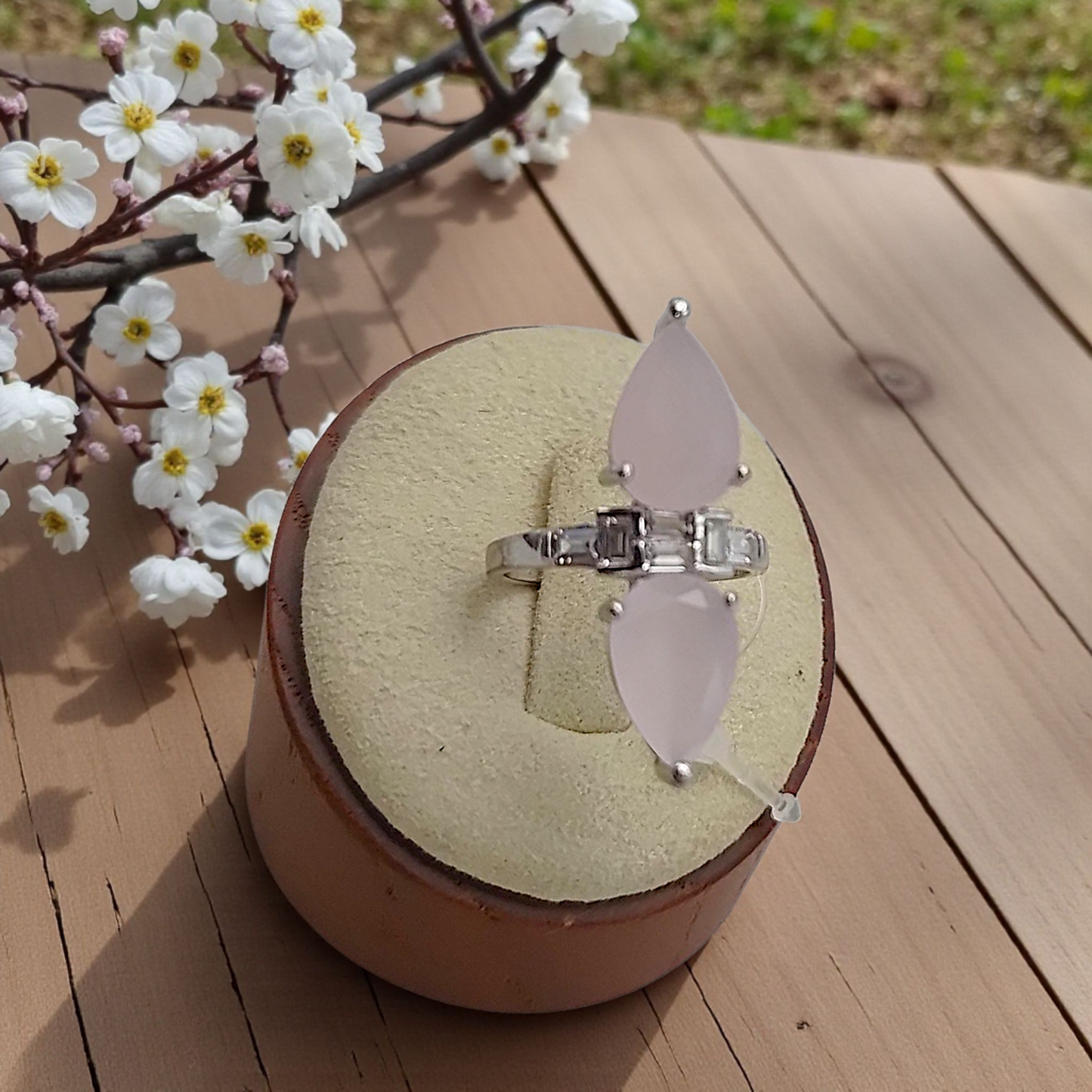 Anel Maxi Dual Gota Zircônia