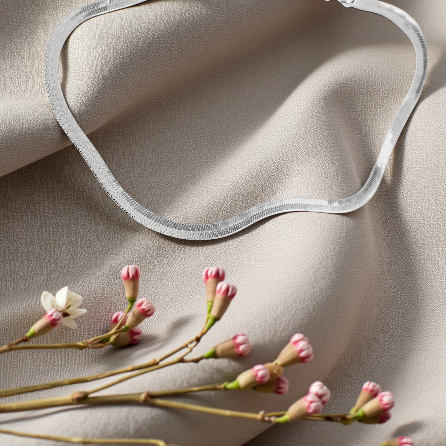 Colar Choker Fita Fino 3mm Prata 925