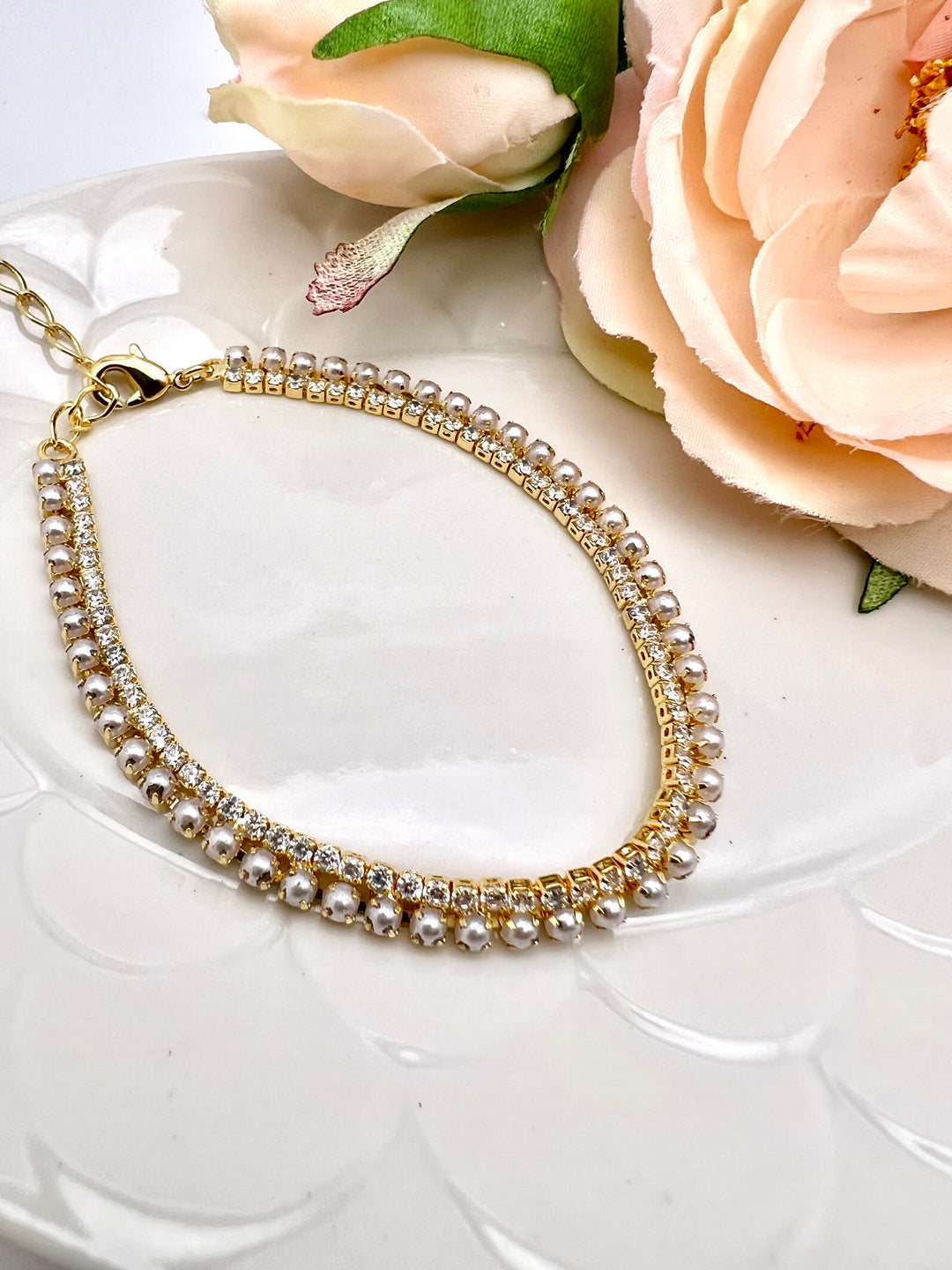Pulseira Perolinhas e Zircônias