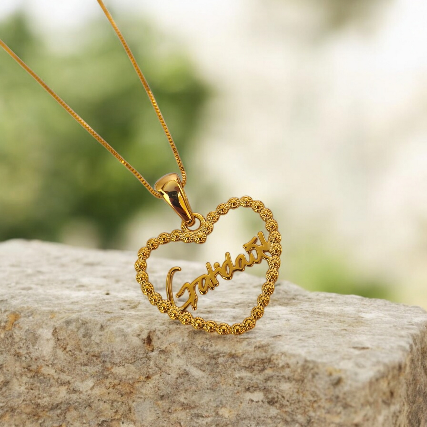 Colar Gratidão Coração Vazado