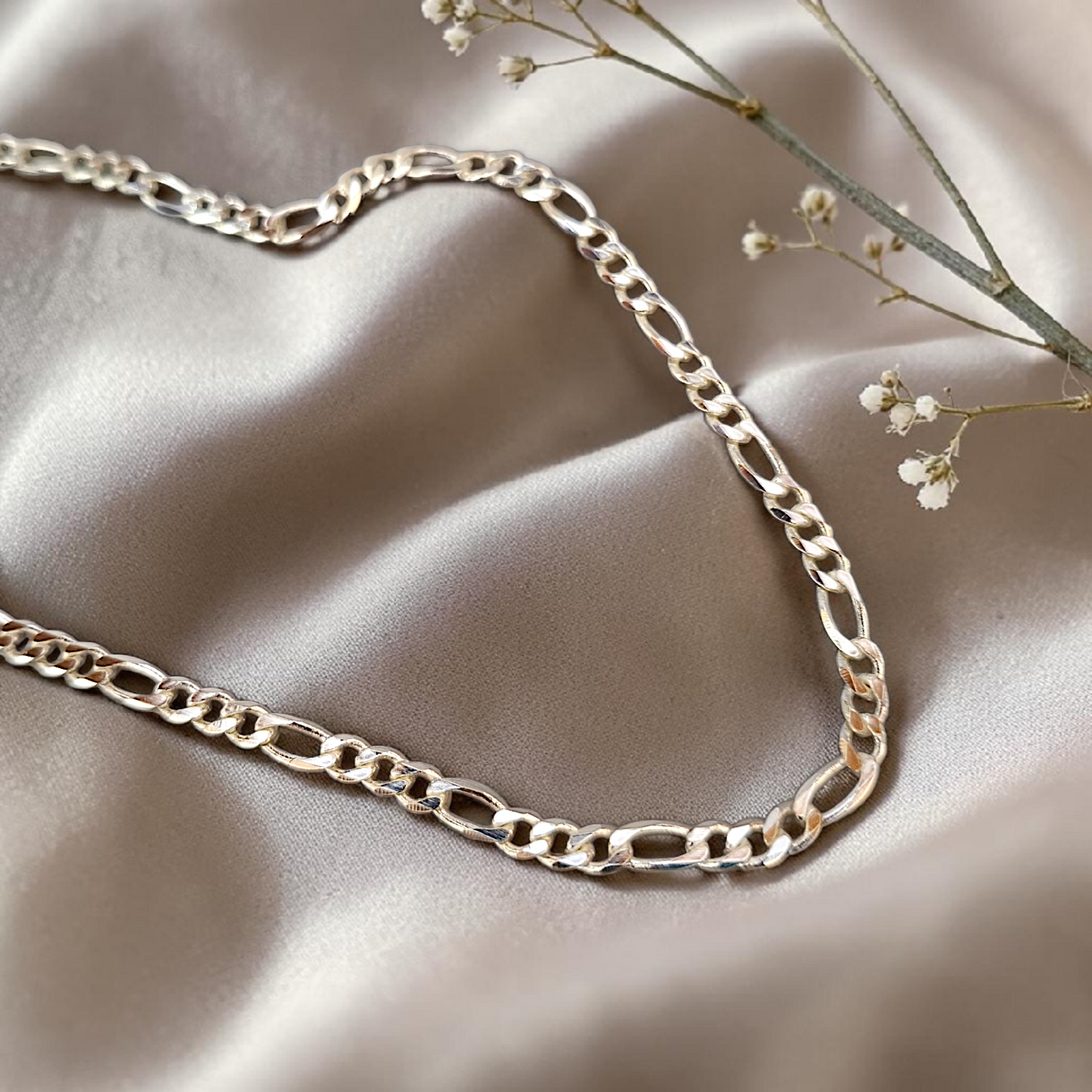 Corrente Elo 3x1 5mm - 60cm Prata 925