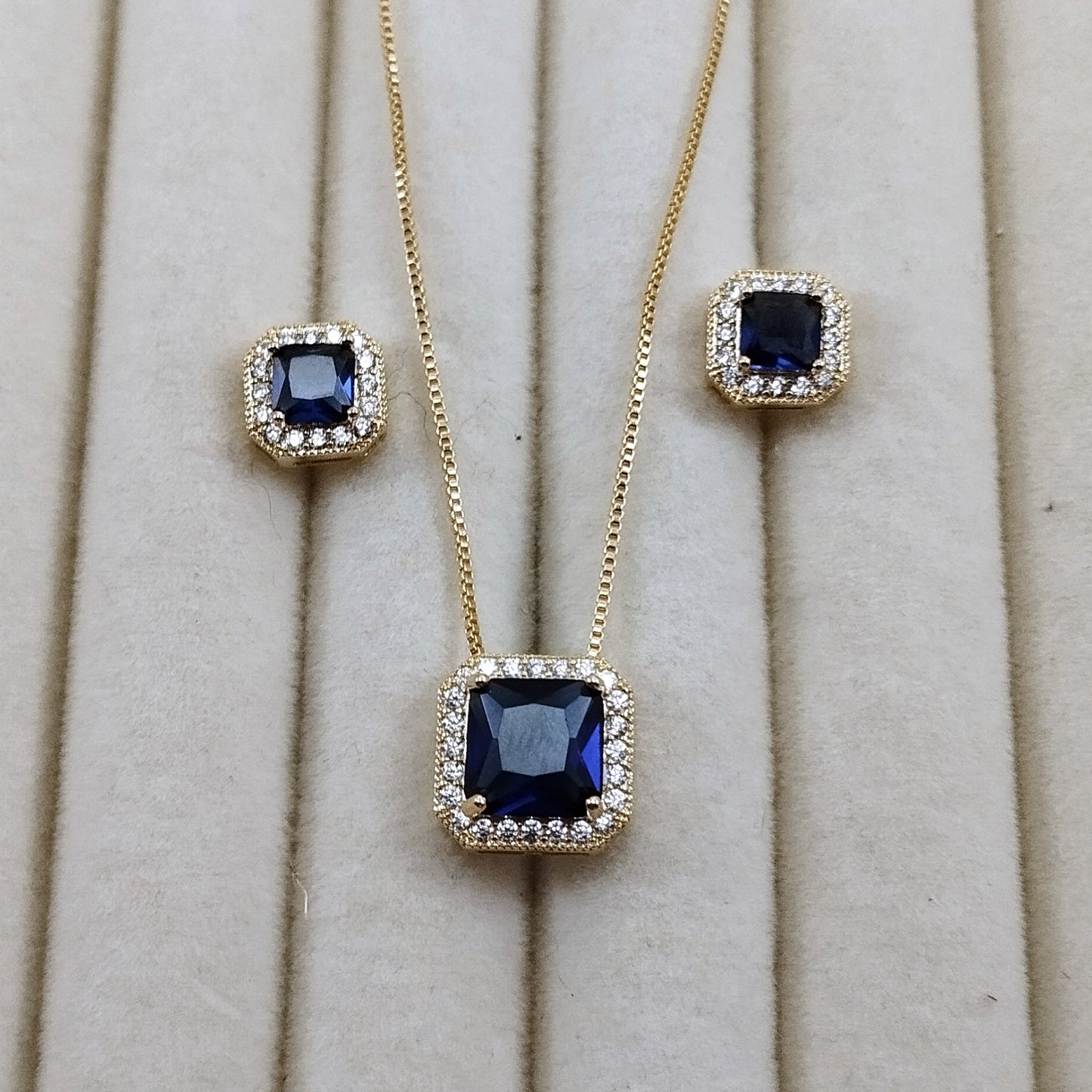 Conjunto Princesa Quadrado Azul