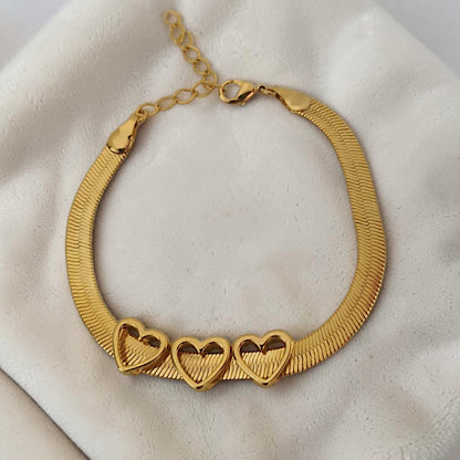 Pulseira Fita 5mm Corações Móveis