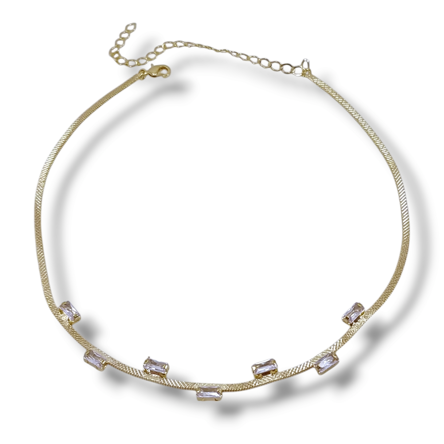 Colar Choker Fita Fino Zircônia