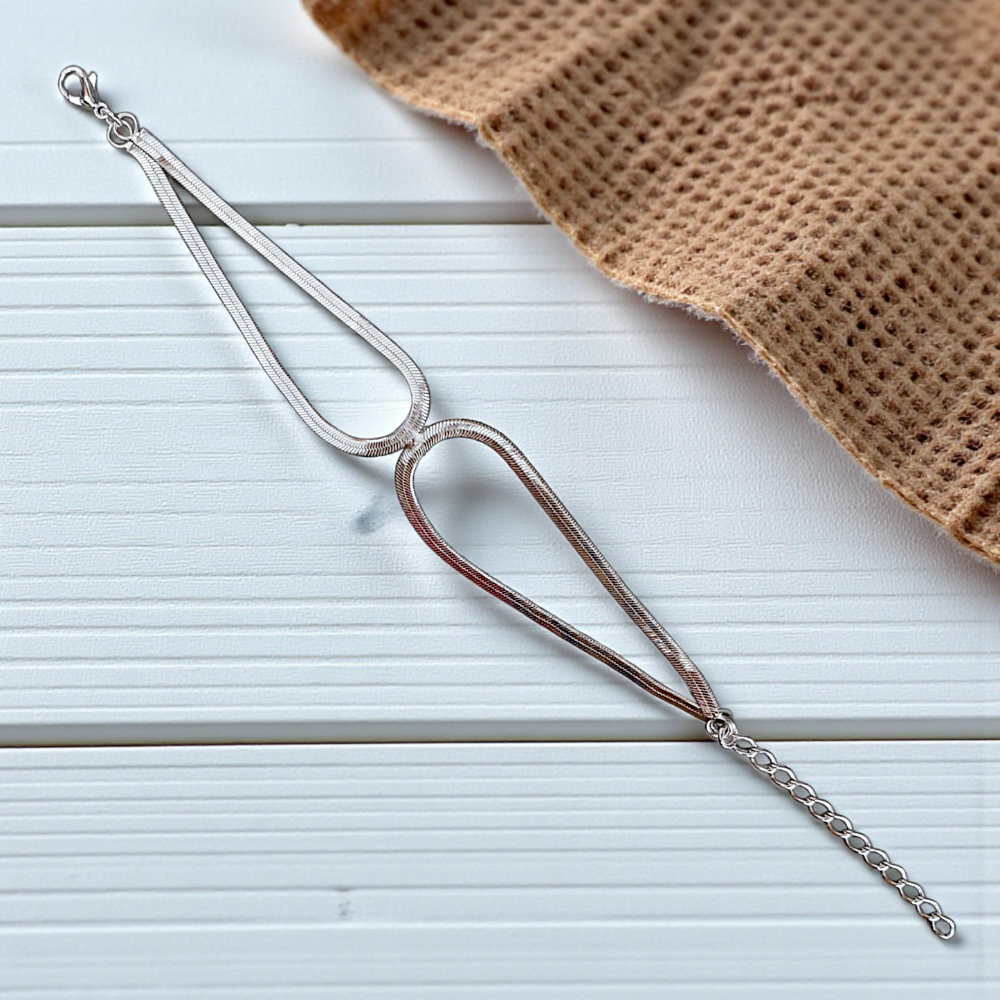 Pulseira Fita Dupla Prata 925