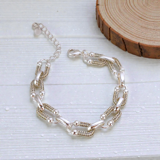 Pulseira Elos Tiffy Microzircônias Prata 925