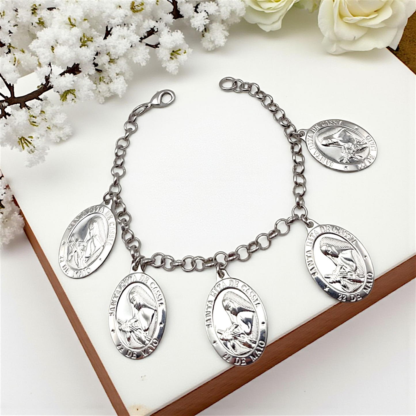 Pulseira Medalhas Sta. Rita de Cássia