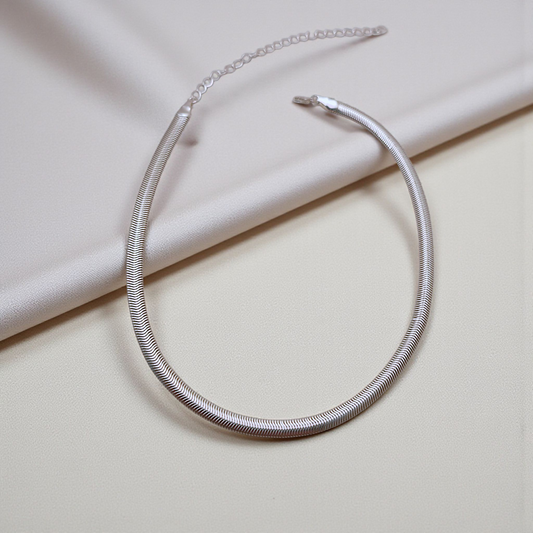 Colar Choker Fio Alemão 5mm Prata 925