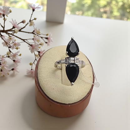 Anel Maxi Dual Gota Zircônia