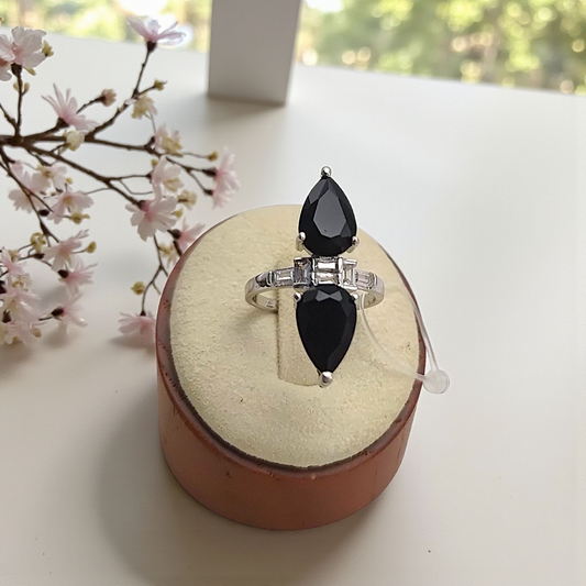 Anel Maxi Dual Gota Zircônia