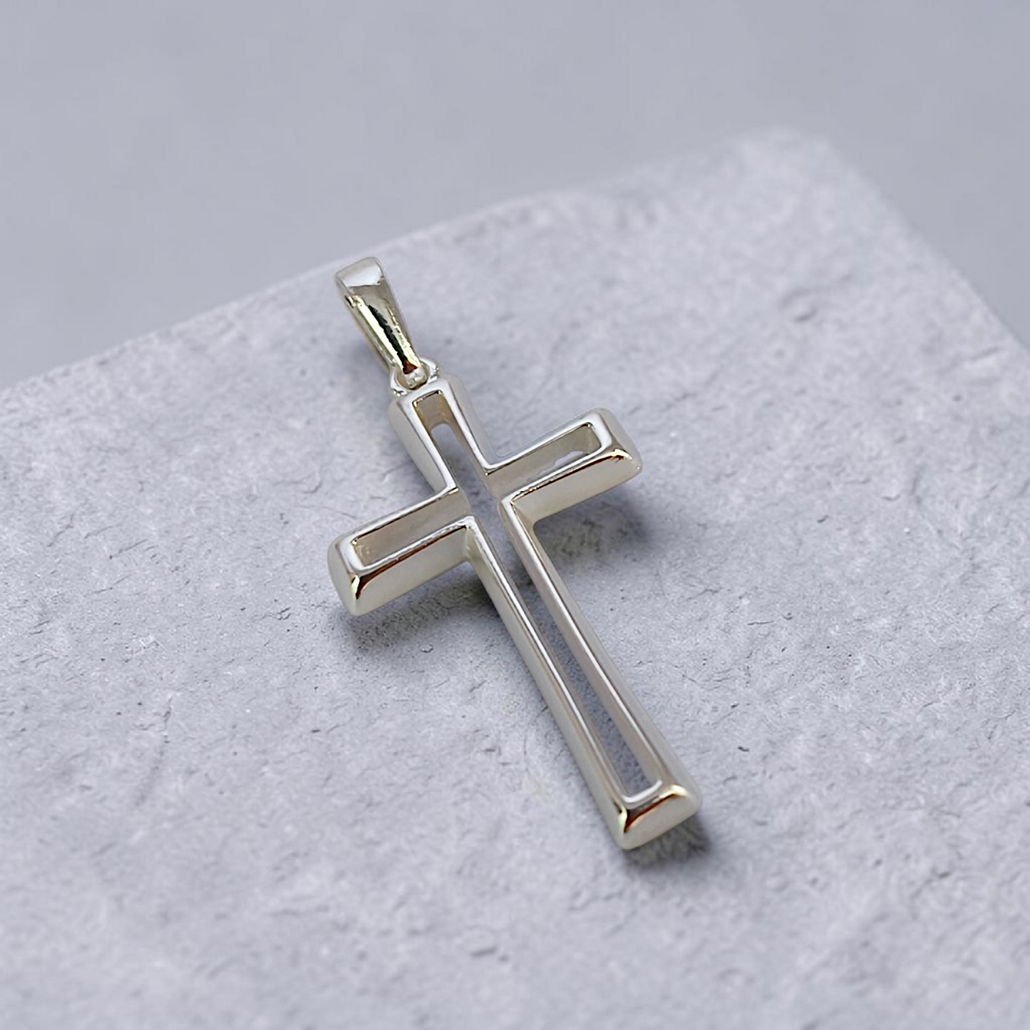 Pingente Crucifixo Vazado 40x20mm Prata 925