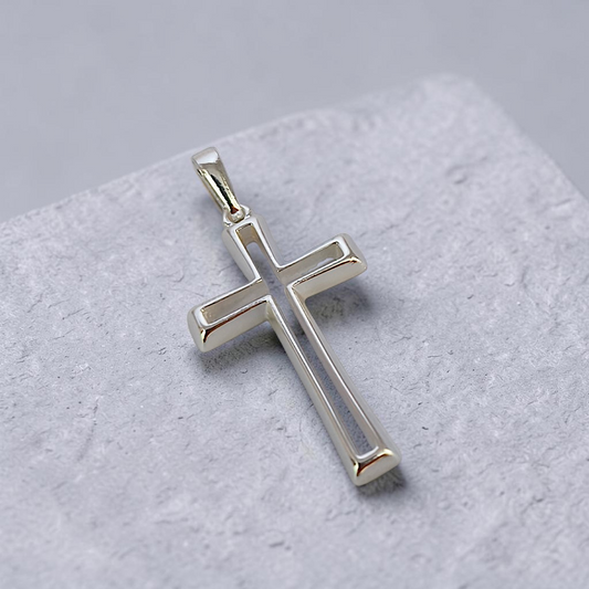 Pingente Crucifixo Vazado 40x20mm Prata 925