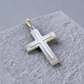 Pingente Crucifixo Relevo 40x25mm Prata 925