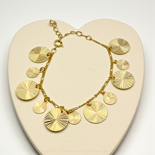 Pulseira Medalhas Plissadas