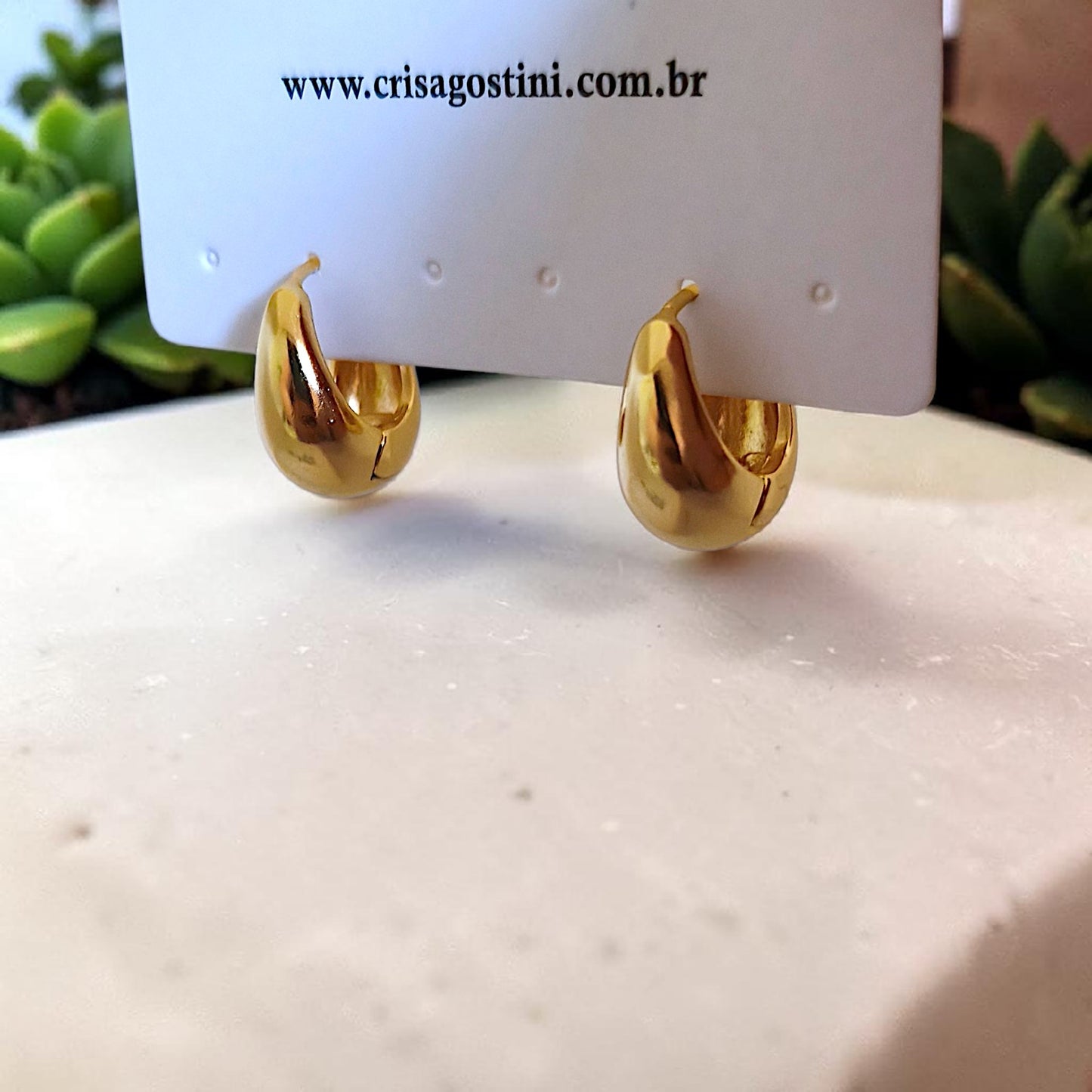 Brinco Argolinha Tipo Gota
