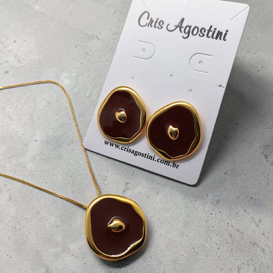 Conjunto Flor Orgânica Esmaltada