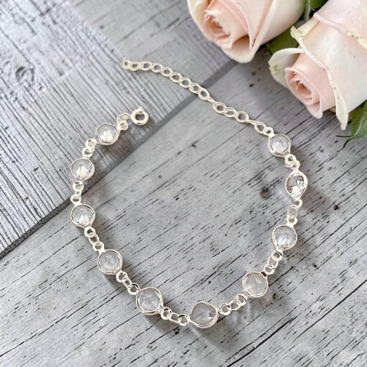Pulseira Zircônias Tiffy 5mm Prata 925