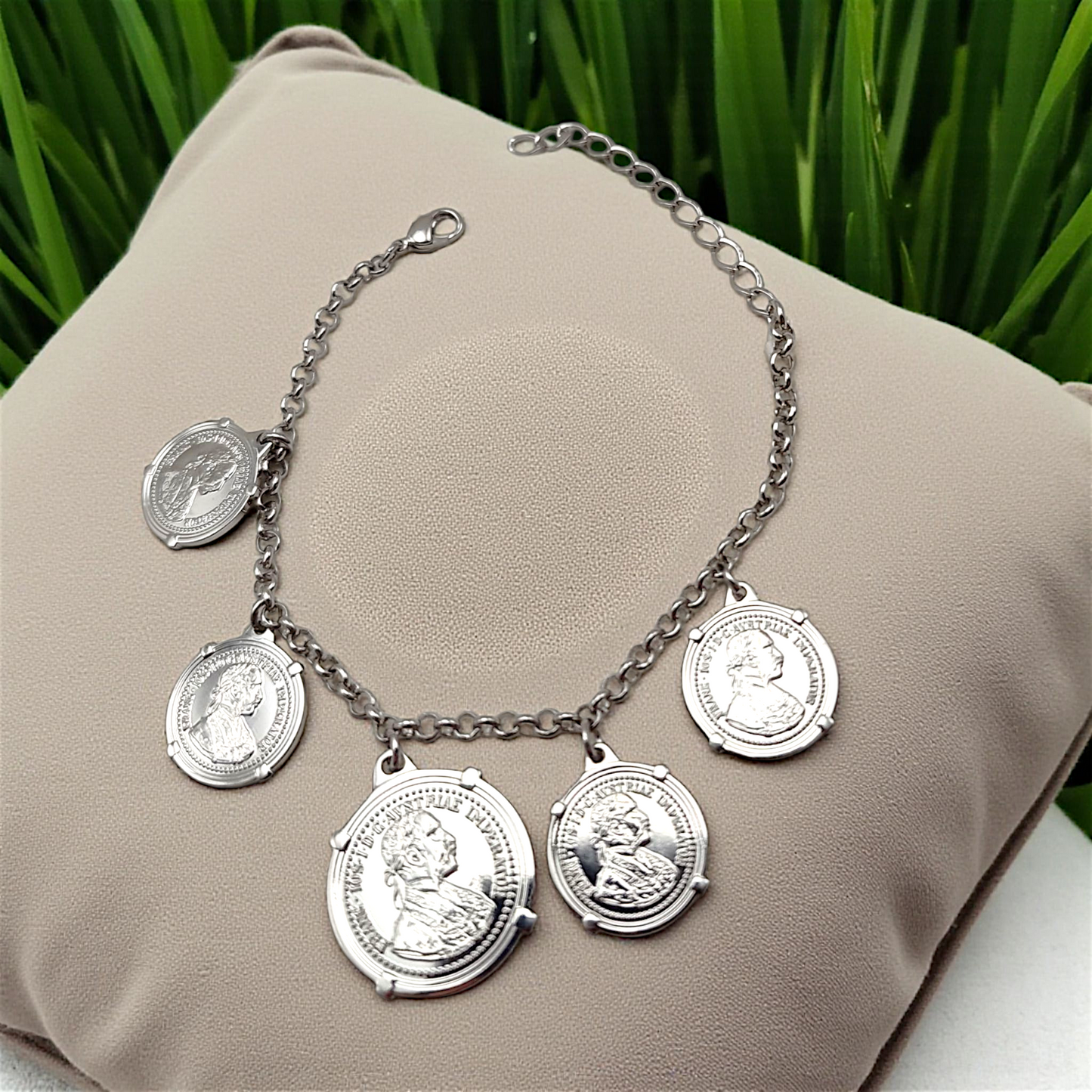 Pulseira Medalhas Moeda Austríaca