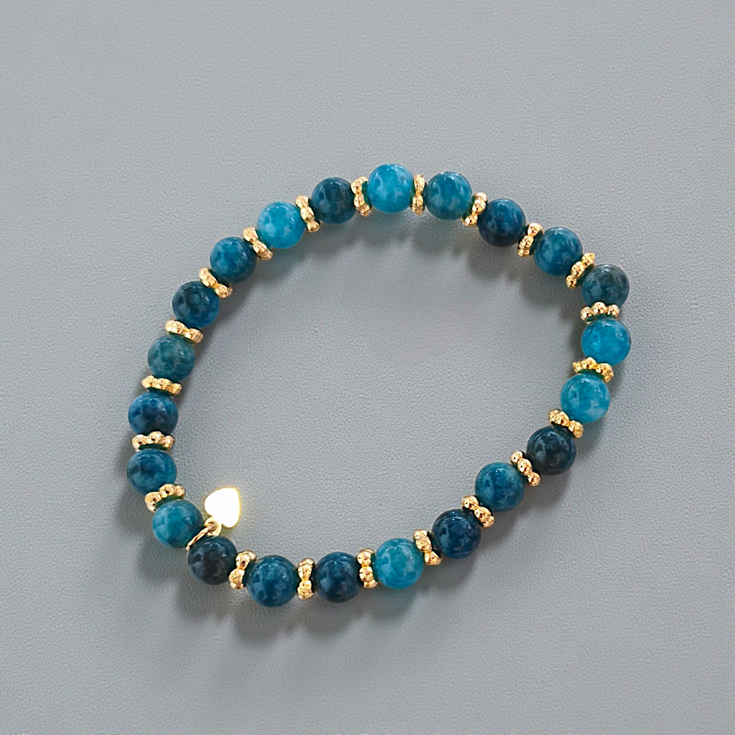 Pulseira Pedras Naturais Colors 5mm Detalhes Ouro