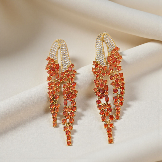 Brinco Maxi Luxo Cascata Zircônias