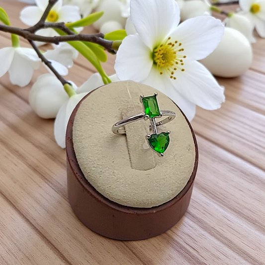 Anel Flecha Coração Zircônias