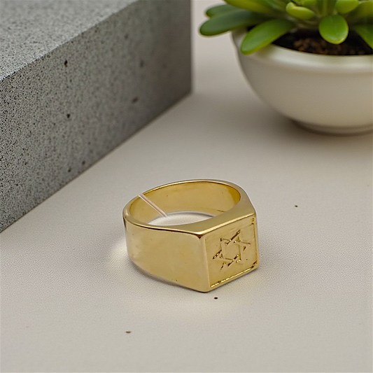 Anel Largo Estrela de Davi