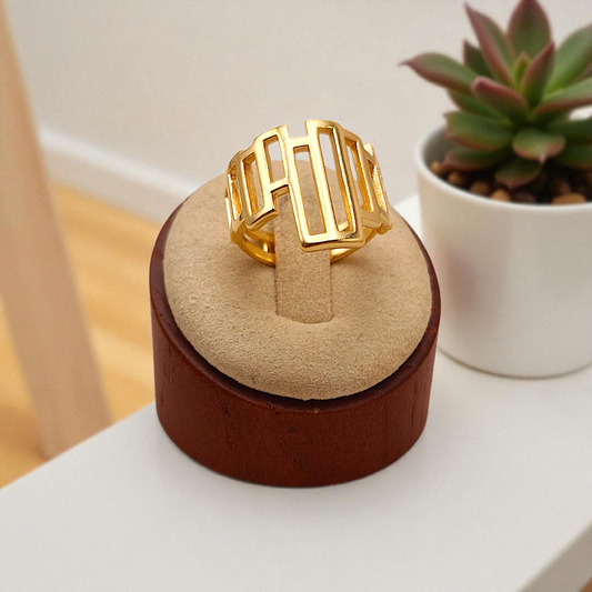 Anel Maxi Urban Retângulos Vazados